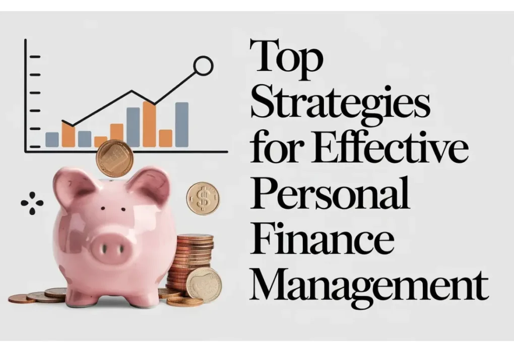 Illustration of personal finance strategies featuring a piggy bank, chart, and coins