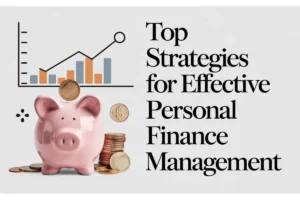 Illustration of personal finance strategies featuring a piggy bank, chart, and coins