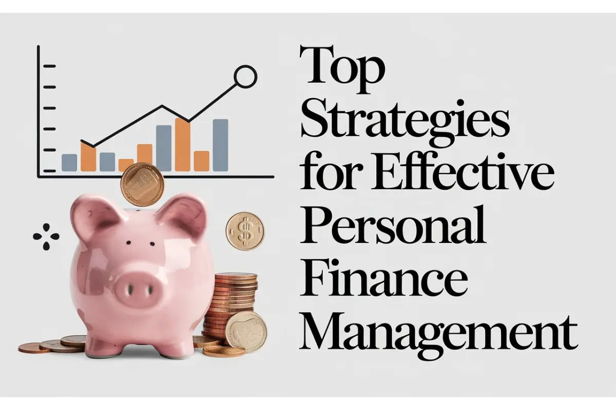 Illustration of personal finance strategies featuring a piggy bank, chart, and coins