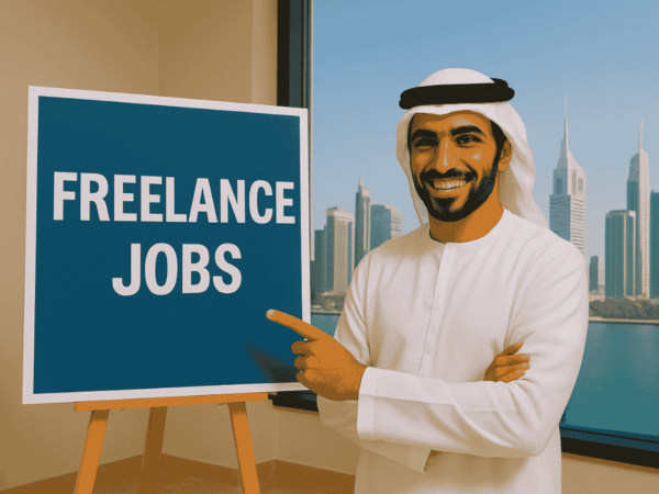 Freelancer working remotely and learning how to start a successful freelance career in the UAE