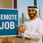 Remote Data Entry Specialist working from a home office in the UAE.