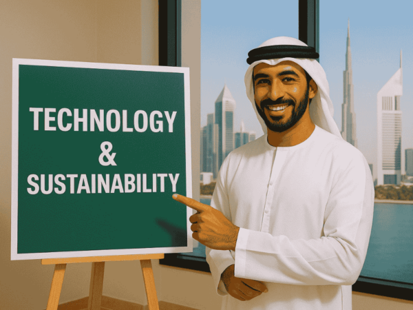 Illustrating the role of technology in building a sustainable future with smart cities and clean energy in the UAE