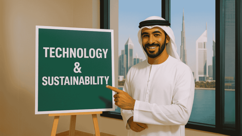 Illustrating the role of technology in building a sustainable future with smart cities and clean energy in the UAE